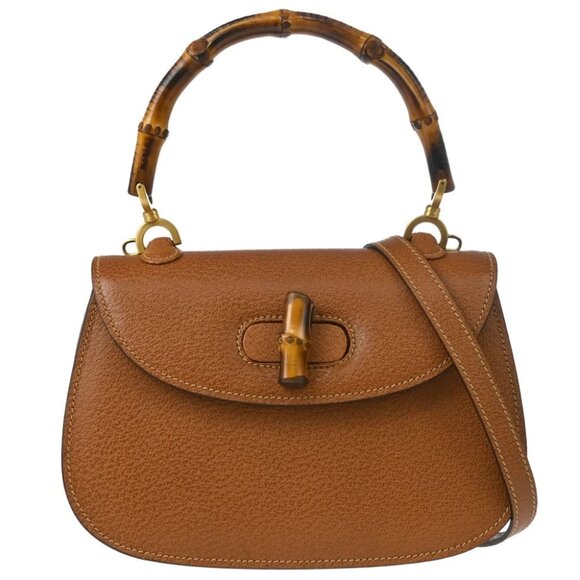Gucci Brown Bamboo 2way Handbag - Picture 1 of 11